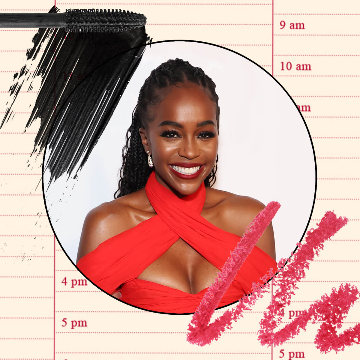  Aja naomi king on a calendar with beauty products. 