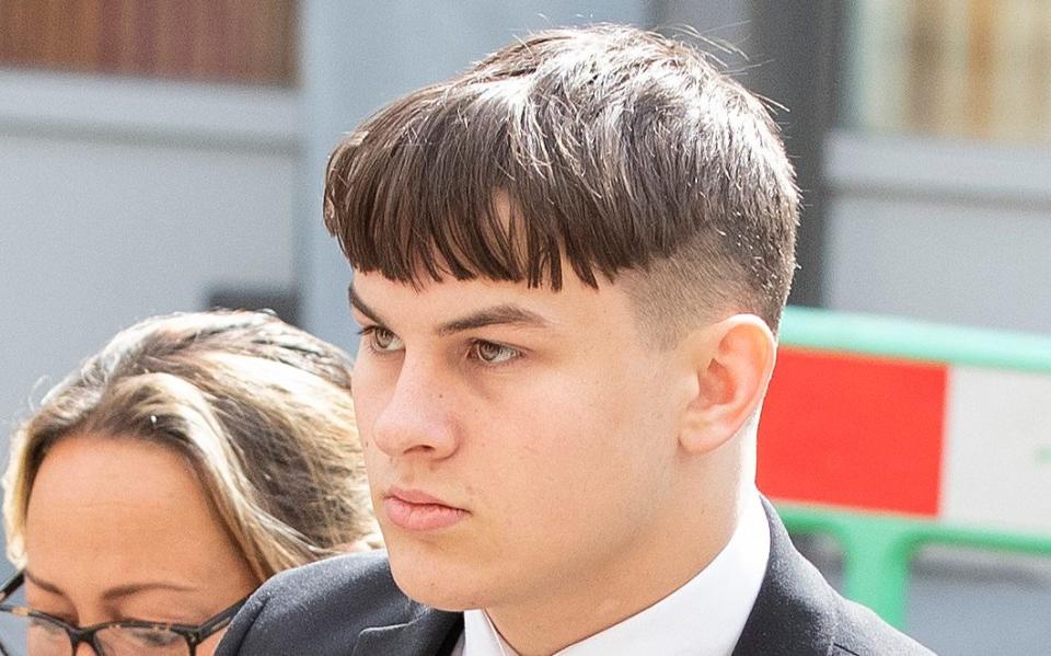 photo dated 18/6/2019 of Joshua Molnar arriving at Manchester Crown Court. The teenager acquitted of murdering Manchester Grammar School pupil - PA