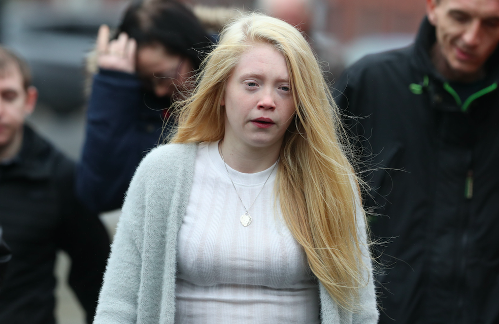 <em>Georgina Lochrane, the mother of Alesha MacPhail, arrives at court for Campbell’s sentencing (PA)</em>