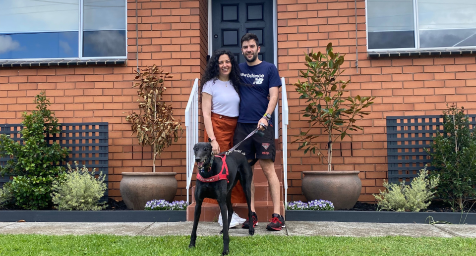 Cecilia Distefano with her partner and dog