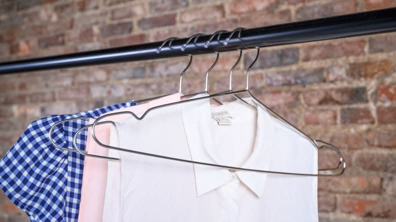 Guests need a way to hang clothes up so they don't get wrinkled, and these hangers are it.