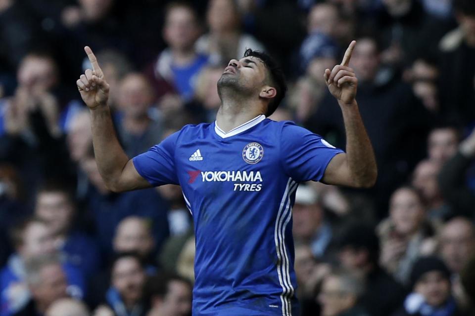 Back in form | Diego Costa has now scored 20 league goals for the second time at Chelsea: AFP/Getty Images