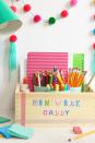 <p>If you have all the supplies you need ready to go in one place — a cute place, to boot — you'll have one less reason to procrastinate doing your homework. </p><p><em><a href="https://www.aliceandlois.com/back-to-school-organization-tips-and-tricks/" rel="nofollow noopener" target="_blank" data-ylk="slk:See more at Alice and Lois »;elm:context_link;itc:0;sec:content-canvas" class="link ">See more at Alice and Lois »</a></em></p>