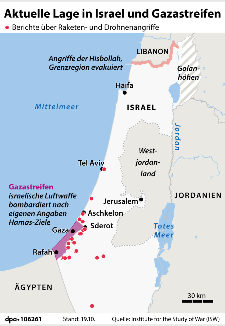 Aktuelle Lage in Israel und Gazastreifen (Redaktion: B. Schaller; Grafik: P. Massow, S. Stein)