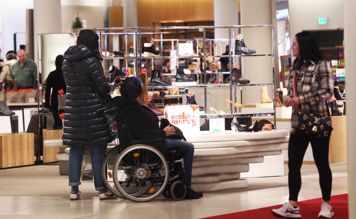 Shoppers at Nordstrom at Mayfair Mall on Black Friday, Nov. 26, 2021.