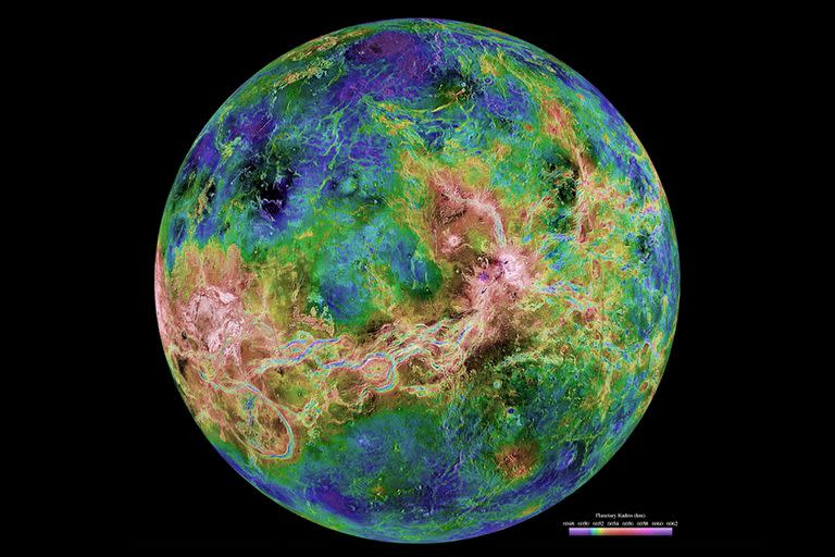 Una vista de Venus al radar tomada por la sonda 'Magallanes'.