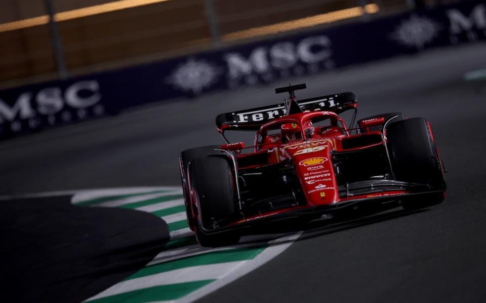 Charles Leclerc of Monaco driving the (16) Ferrari SF-24 on track during practice ahead of the F1 Grand Prix of Saudi Arabia at Jeddah Corniche Circuit on March 07, 2024 in Jeddah, Saudi Arabia