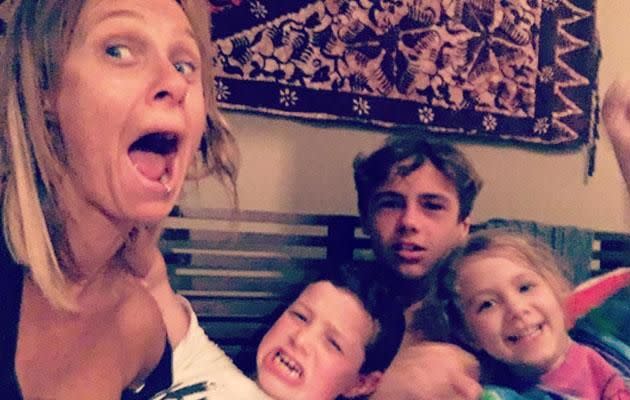 Kasey is now happy, healthy, and proud mum to her three kids. Photo: Instagram/kaseychambersmusic