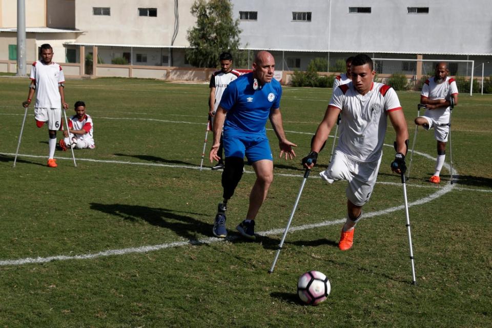 Gaza Amputee Soccer (Copyright 2021 The Associated Press. All rights reserved.)