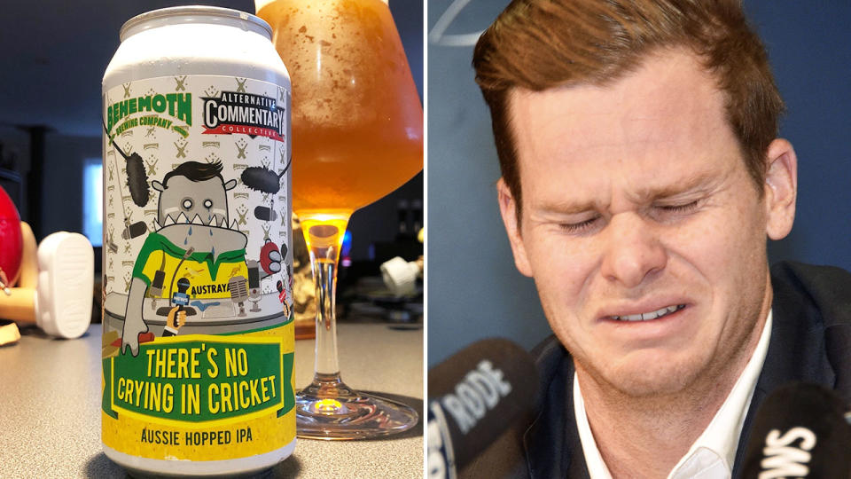 Steve Smith, pictured here in tears over Australia's ball-tampering scandal.