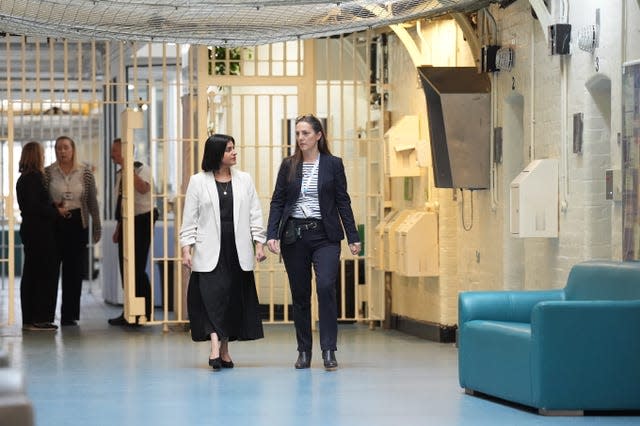 Justice Secretary Shabana Mahmood, with Governor Sarah Bott, during a visit to HMP Bedford in Harpur, Bedfordshire