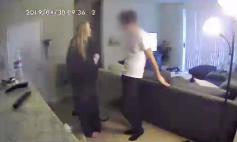 Doggie cam footage showed a strange man entering the house. [Photo: ABC News] 