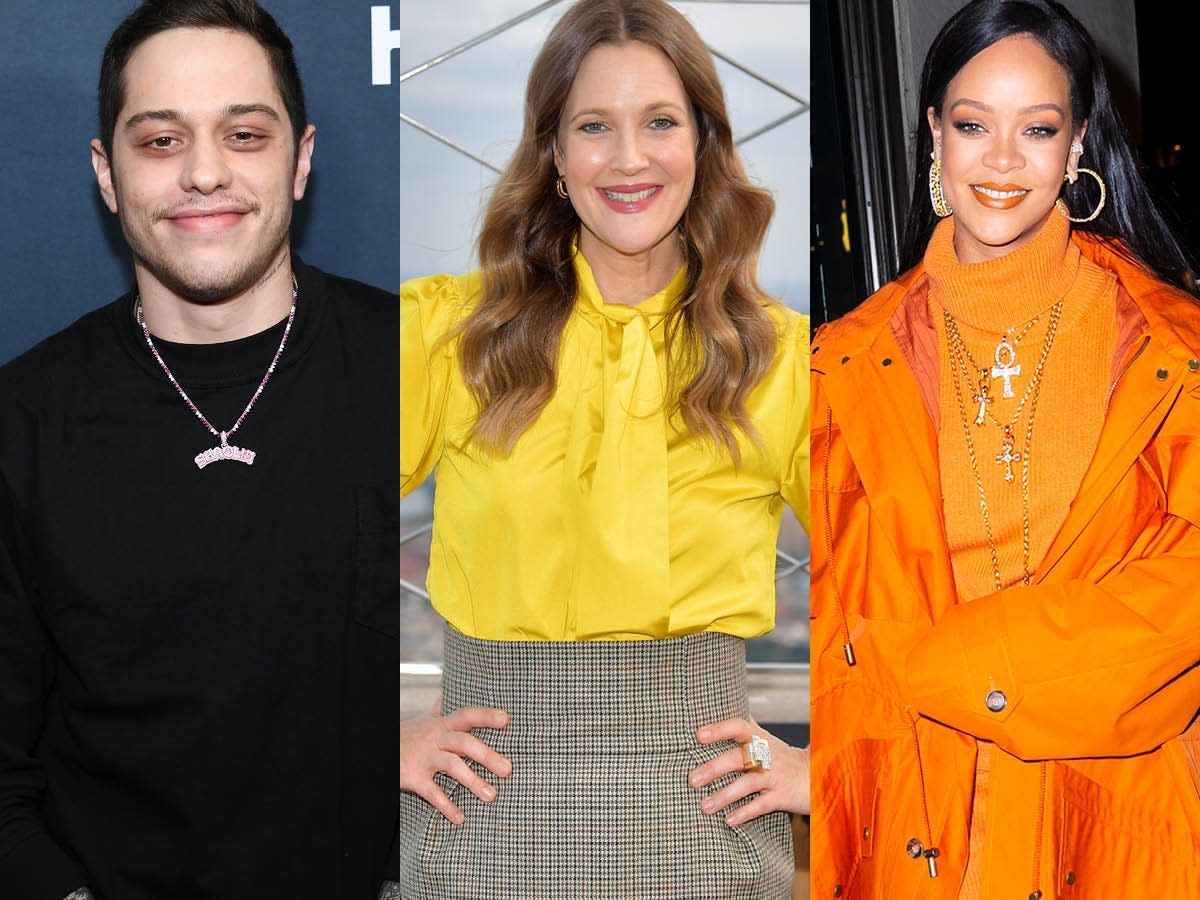 pete davidson/drew barrymore/rihanna