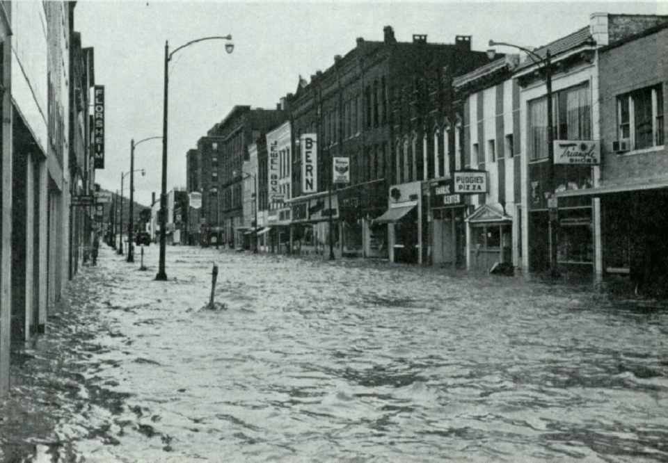 Flooding in Corning, NY. Credit: National Weather Service Binghamton.