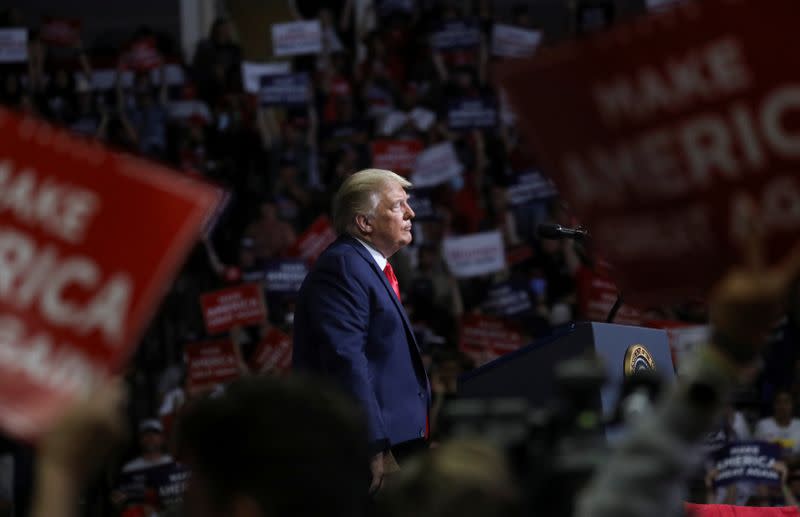 U.S. President Donald Trump holds his first re-election campaign rally in several months in Tulsa, Oklahoma