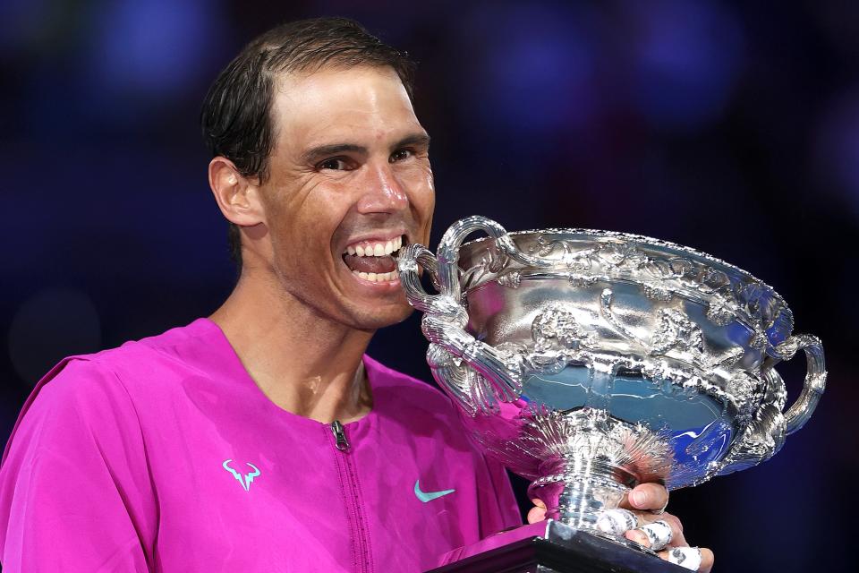 Rafa Nadal, pictured here with the Norman Brookes Challenge Cup after winning the Australian Open.