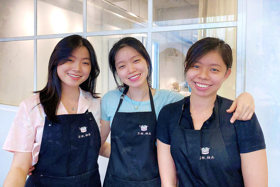 The Yeo sisters behind BuTian Desserts (left to right): Suan Ning, 23; Suan Ern, 28; and Suan Meng, 31.