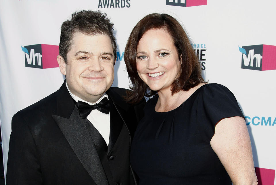 Patton Oswalt and Michelle McNamara at the 17th Annual Critics’ Choice Movie Awards in 2012. (AP Photo/Matt Sayles, File)