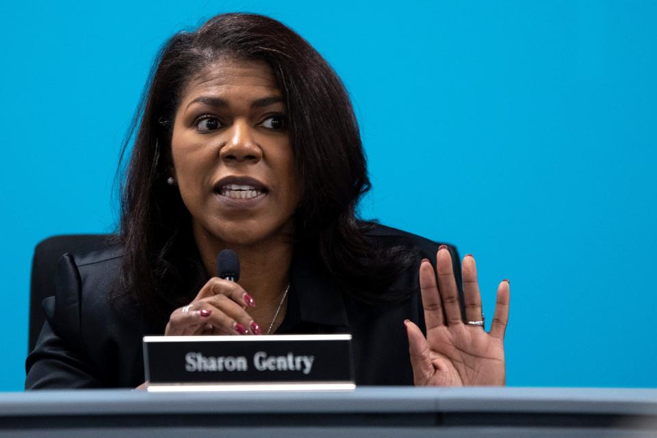 Metro Nashville Board of Education member Sharon Gentry is pictured during a school board meeting in Nashville, Tenn. on April 9, 2019.