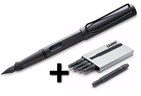 Lamy Safari Fountain Pen + 5 black ink cartridges, S$27.67. PHOTO: Amazon