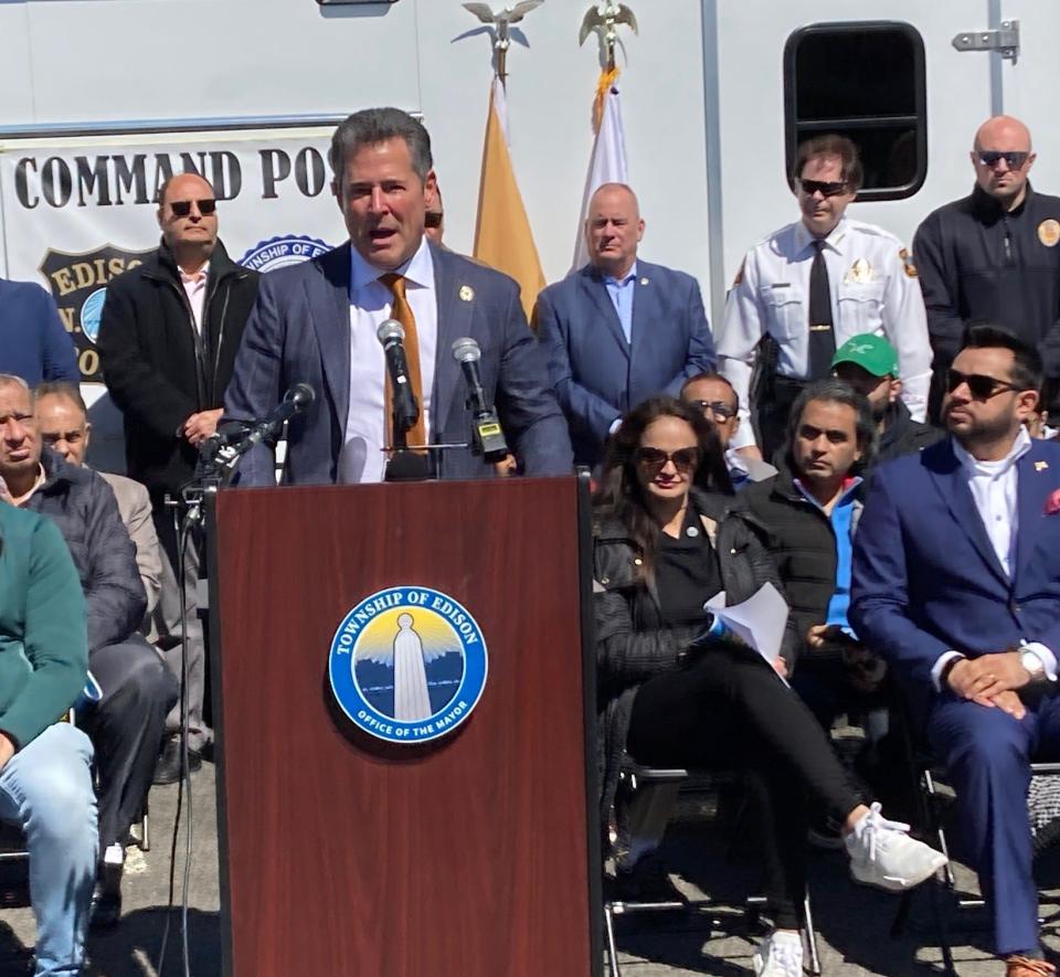 Marlboro Mayor Jonathan Hornik speaks during a news conference Monday addressing the need for juvenile offenders to be held accountable for their crimes.