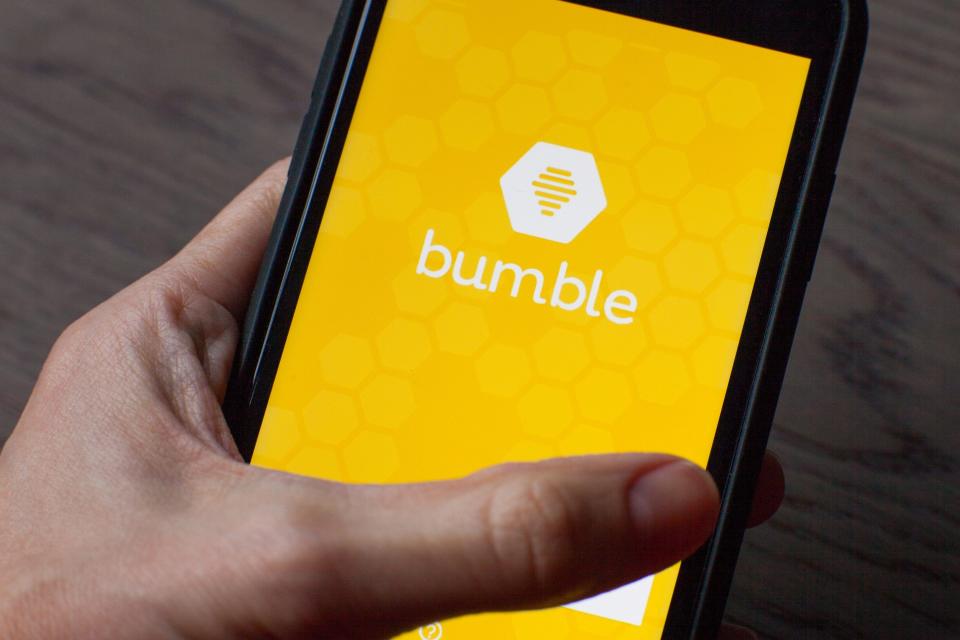 The Bumble app on an iPhone.