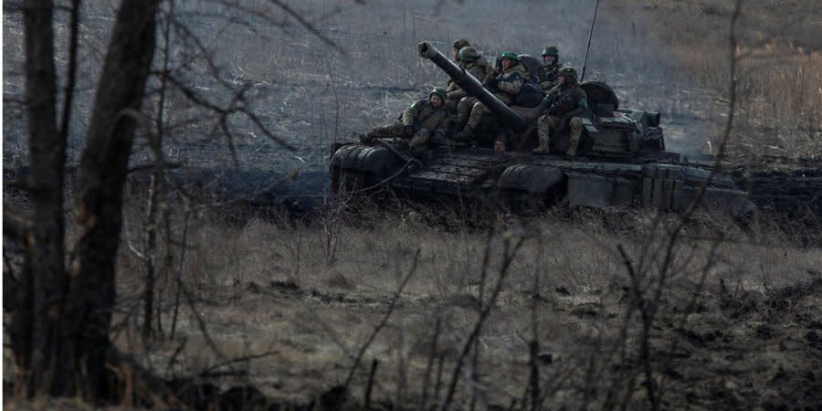 A Ukrainian tank on the Bakhmut front, March 4, 2023