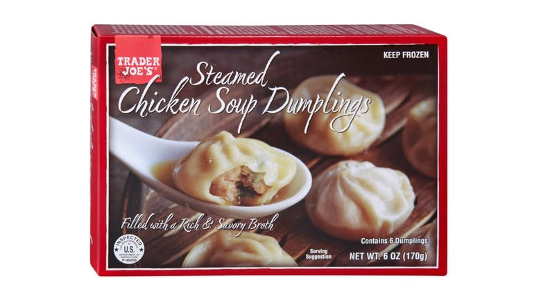 Box of Trader Joe's soup dumplings