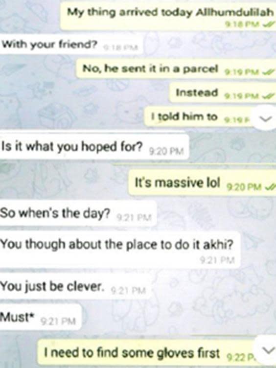 A conversation from Ahmed’s phone (Counter Terrorism Policing South East)