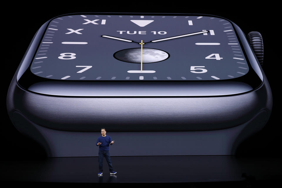 Stan Ng presents the new Apple Watch at an Apple event at their headquarters in Cupertino, California, U.S. September 10, 2019. REUTERS/Stephen Lam