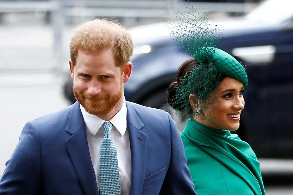 Prince Harry and Meghan, Duchess of Sussex, arrive for the annual Commonwealth Service at Westminster Abbey in March (REUTERS)