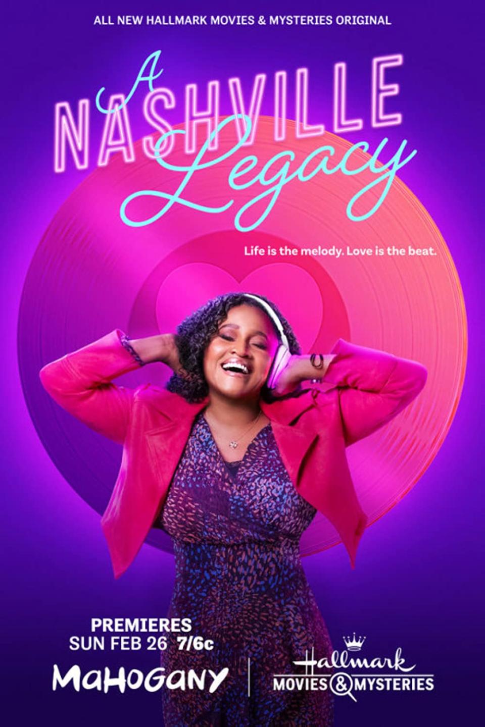 Hallmark's Mahogany-branded "A Nashville Legacy" is the first film in the two year old sub-brand's history to be premiered on Hallmark's broadcast network.