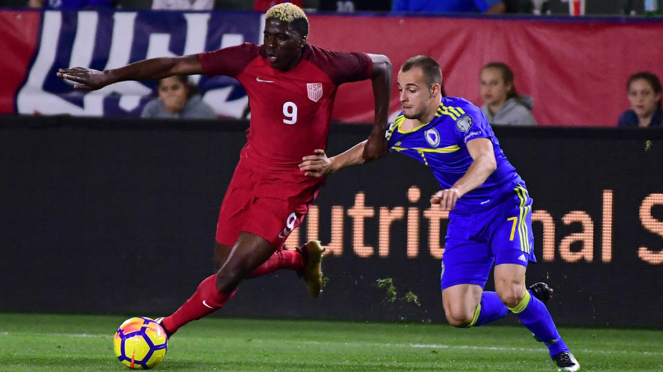 What good did it do U.S. Soccer to play Gyasi Zardes (9) and other older starters against Bosnia and Herzegovina? (Omnisport)