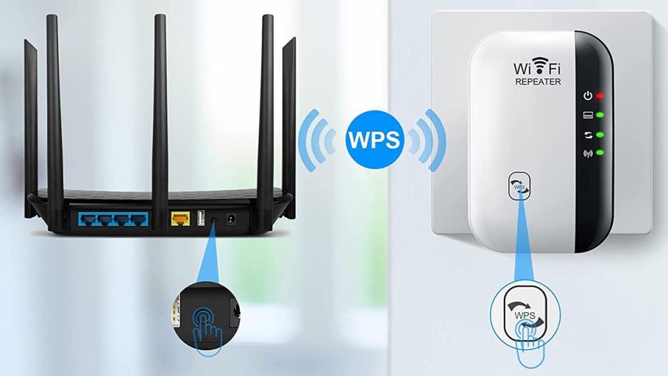 A wifi network diagram using Booster Repeater Amplifier