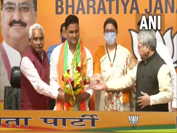 Independent MLA Ram Singh Kaira joined the BJP today. (Photo/ ANI)