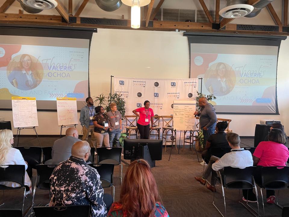 Khalil Rushdan, founder of AZ Village Network, and his group present ideas on how to improve software used by people in prison during the Mission: Launch Hackathon on Oct. 12.
