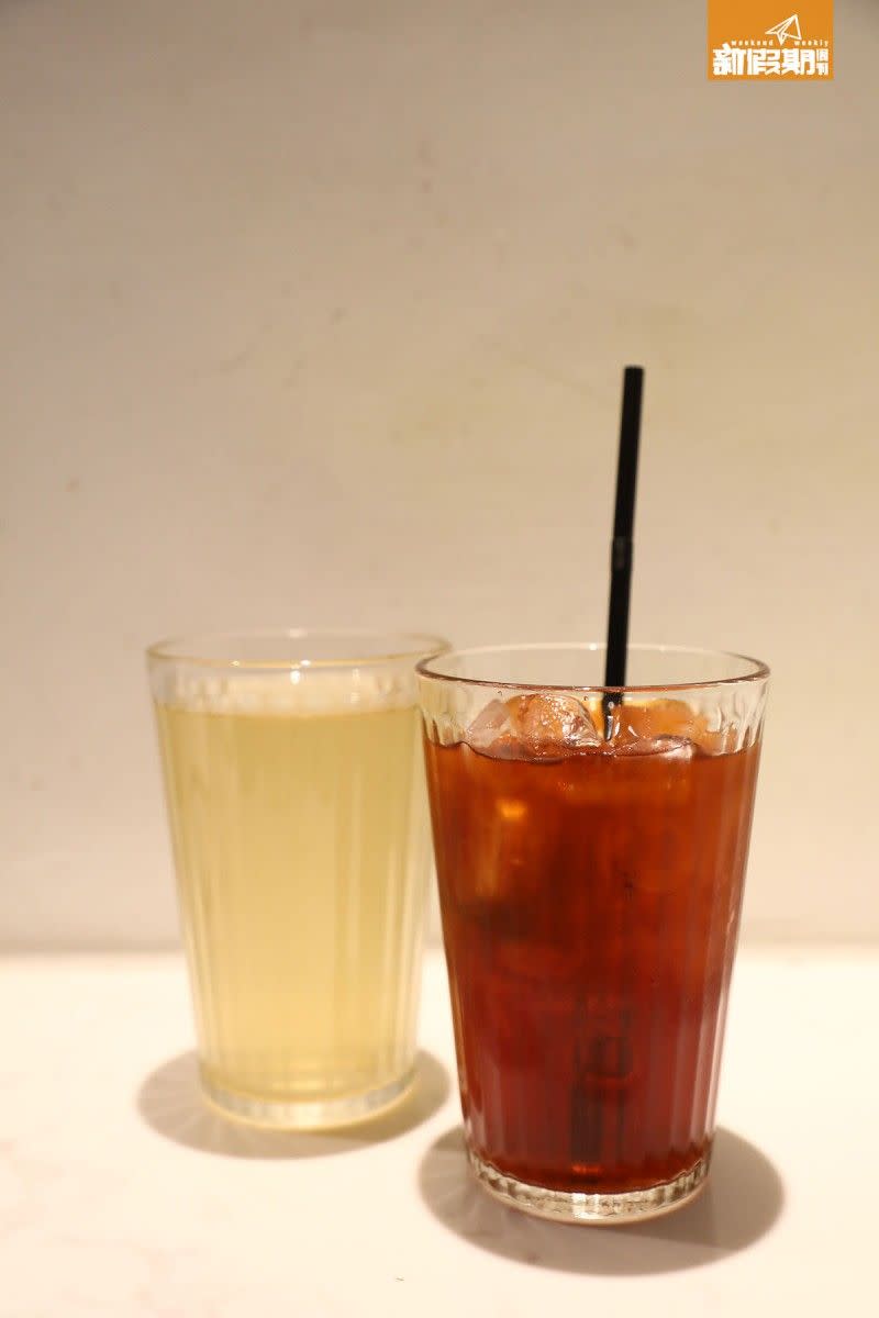 熱檸檬草和班蘭葉茶、冰青檸冰茶 午餐加$15/杯<br>清香的班蘭及檸檬草香味道有驚喜，微甜舒服，檸檬草香令人放鬆神經，班蘭葉清幽；冰青檸冰茶茶底好喝。