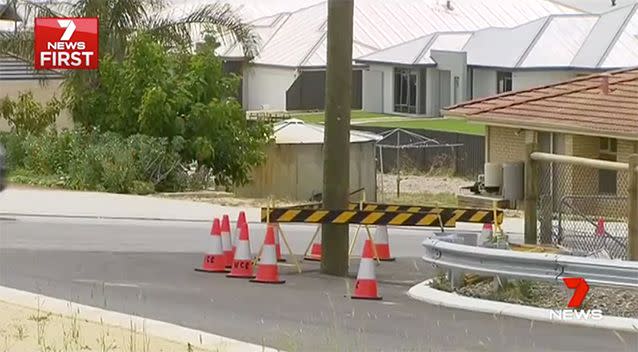 The pole has been left in the middle of a road. Source: 7 News