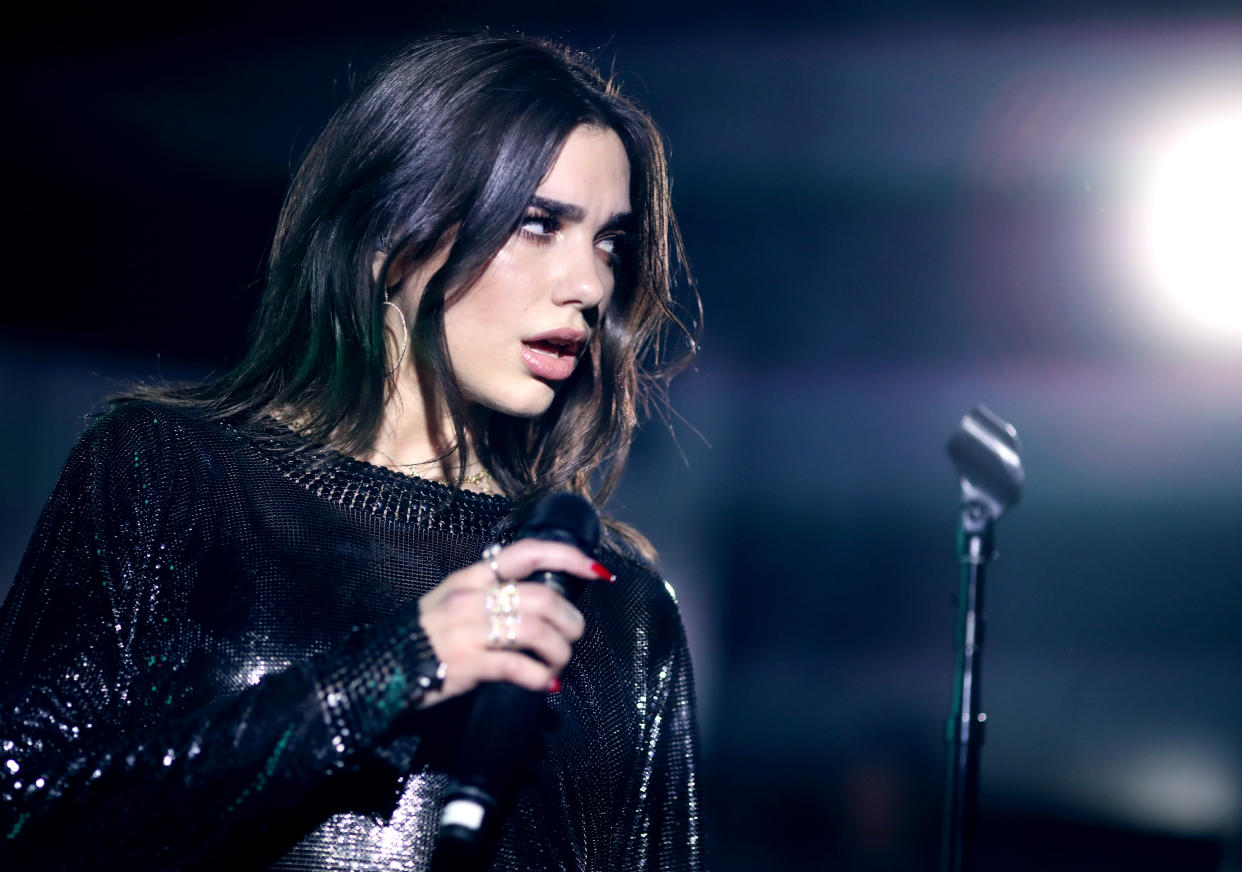 Dua Lipa performs onstage during Billboard and Mastercard present a night with Dua Lipa at the Mastercard House on Jan. 27, 2018, in New York City. (Photo: Christopher Polk/Getty Images for Mastercard)