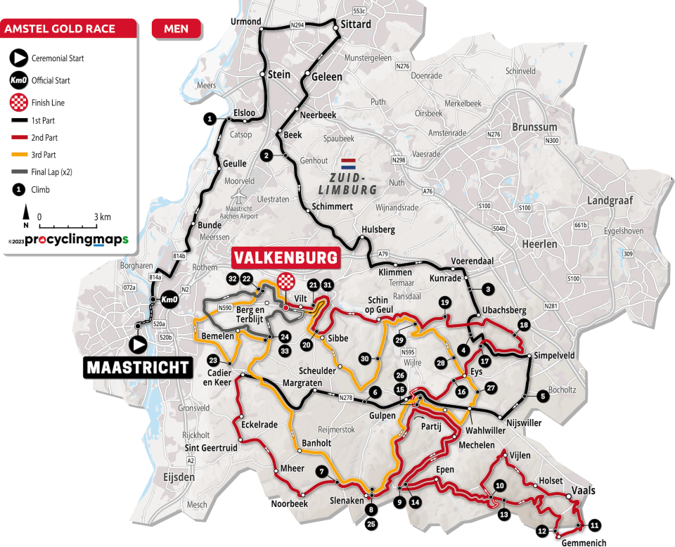 Amstel Gold Race 2023 map