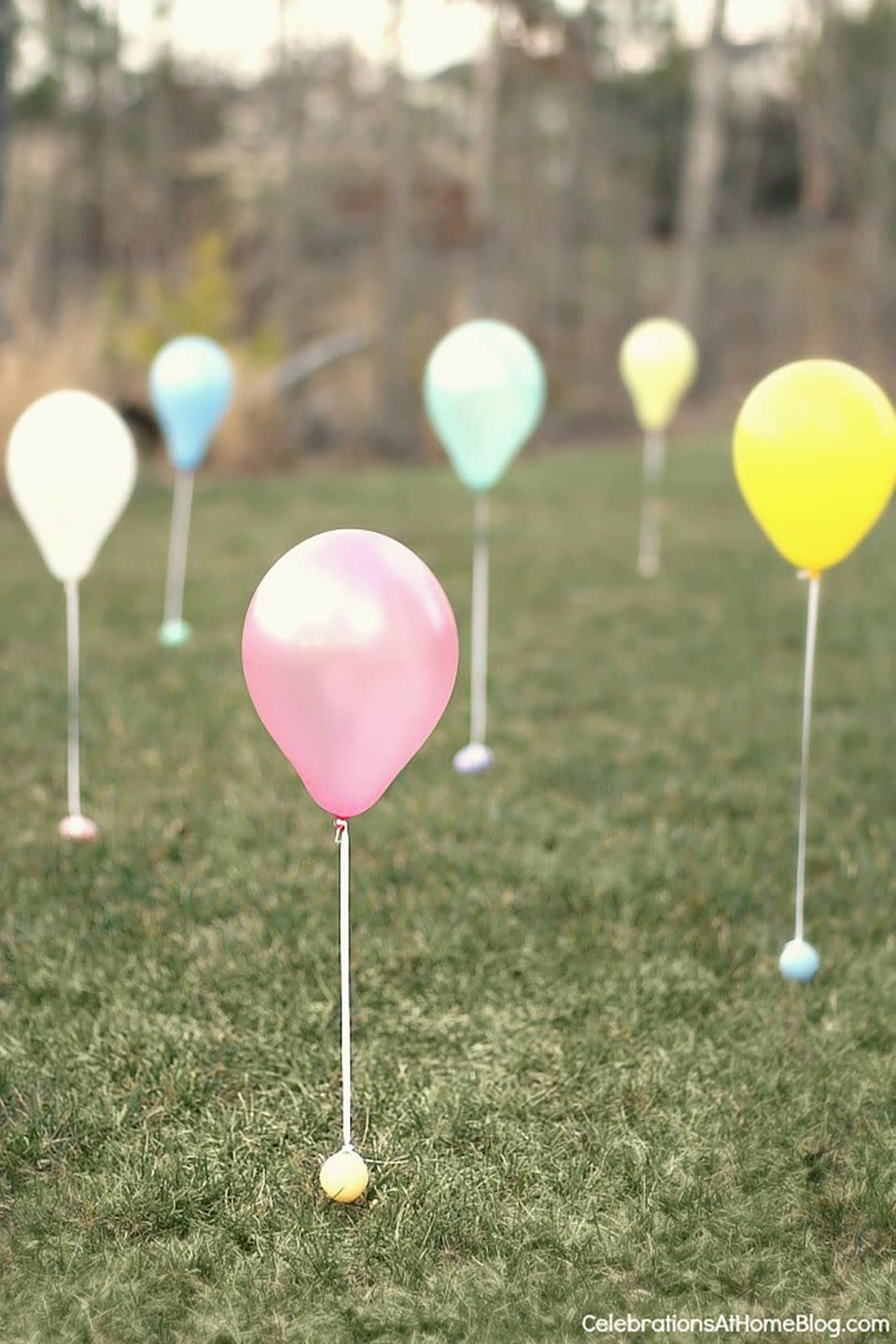 27) Tie Balloons to the Eggs for Toddlers