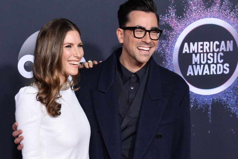 Sarah Levy and brother Dan arrive for the 47th annual American Music Awards at the Microsoft Theater in Los Angeles in 2019. File Photo by Jim Ruymen/UPI