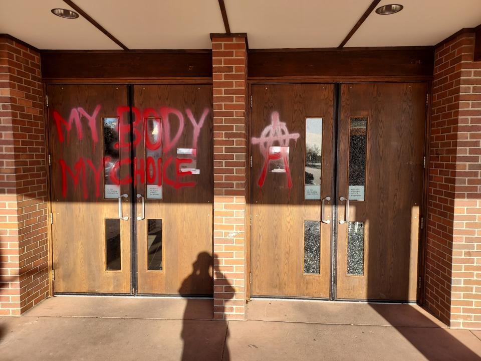 St. John XXIII Catholic Church in west Fort Collins was vandalized early Saturday morning, and Fort Collins police are looking for the person or people responsible. This photo was taken the morning of Saturday, May 7.