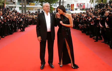 72nd Cannes Film Festival - Red Carpet Arrivals - Cannes, France, May 19, 2019. Alain Delon poses with his daughter Anouchka Delon before receiving his honorary Palme d'Or Award. REUTERS/Stephane Mahe TPX IMAGES OF THE DAY