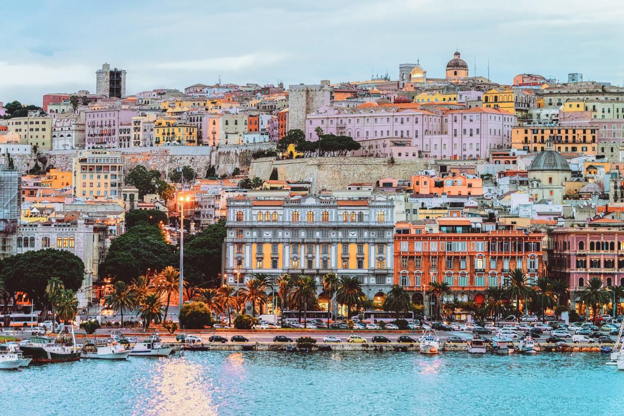 Colorful buildings in Sardinia