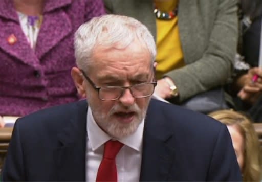 Britain's opposition Labour party leader Jeremy COrbyn called for the no confidence vote