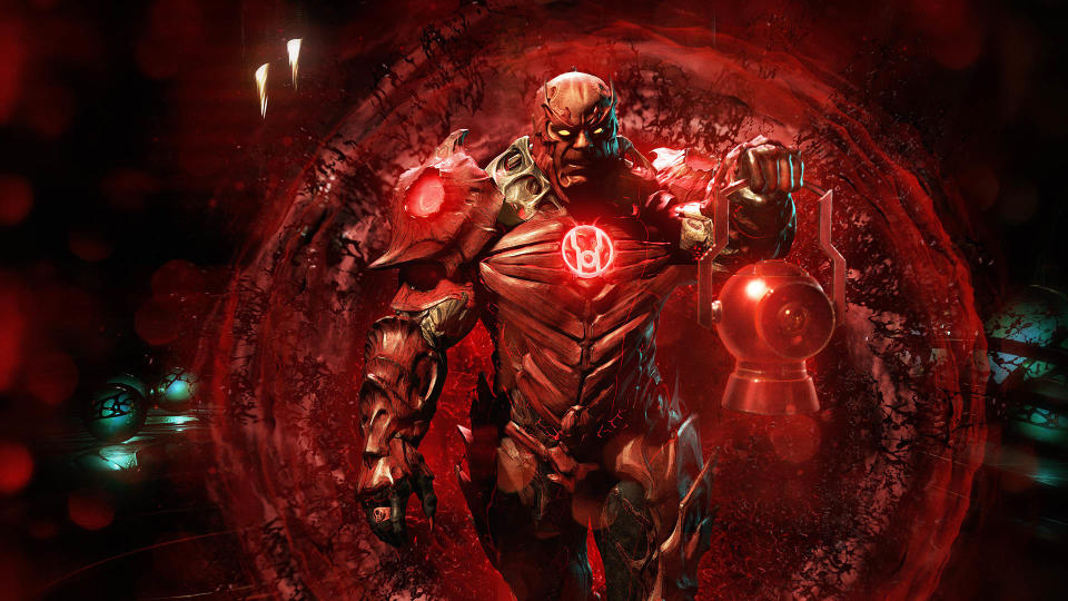 <p>Atrocitus is the leader of the Red Lantern Corps. He appeared in Injustice: Gods Among Us as a background character, but will be playable in Injustice 2. </p>