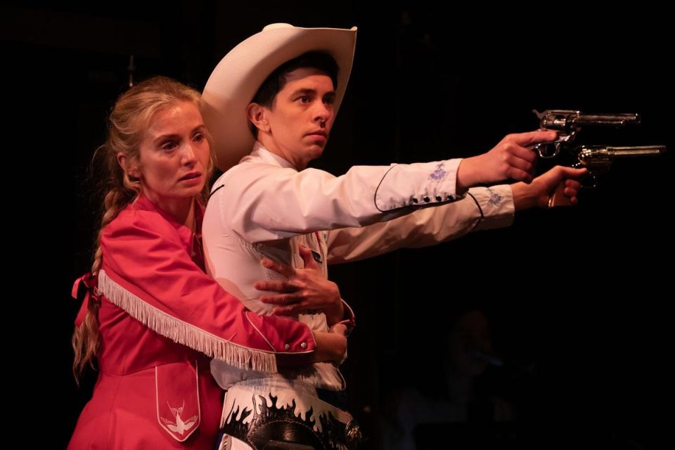 Sophie Melville and Vinnie Heaven as Miss Lillian and Jack Cannon in Cowbois (Ali Wright)