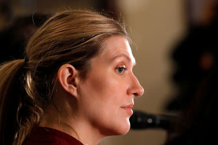 Beatrice Fihn, executive director of Nobel Peace Prize-winning International Campaign to Abolish Nuclear Weapons (ICAN), attends a news conference in Tokyo, Japan January 16, 2018. REUTERS/Kim Kyung-Hoon