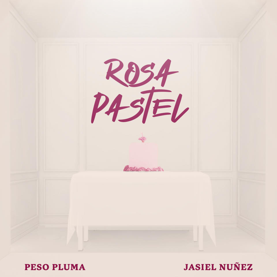 En esta imagen proporcionada por Double P Records la portada de "Rosa Pastel" por Peso Pluma y Jasiel Nuñez. (Double P Records vía AP)